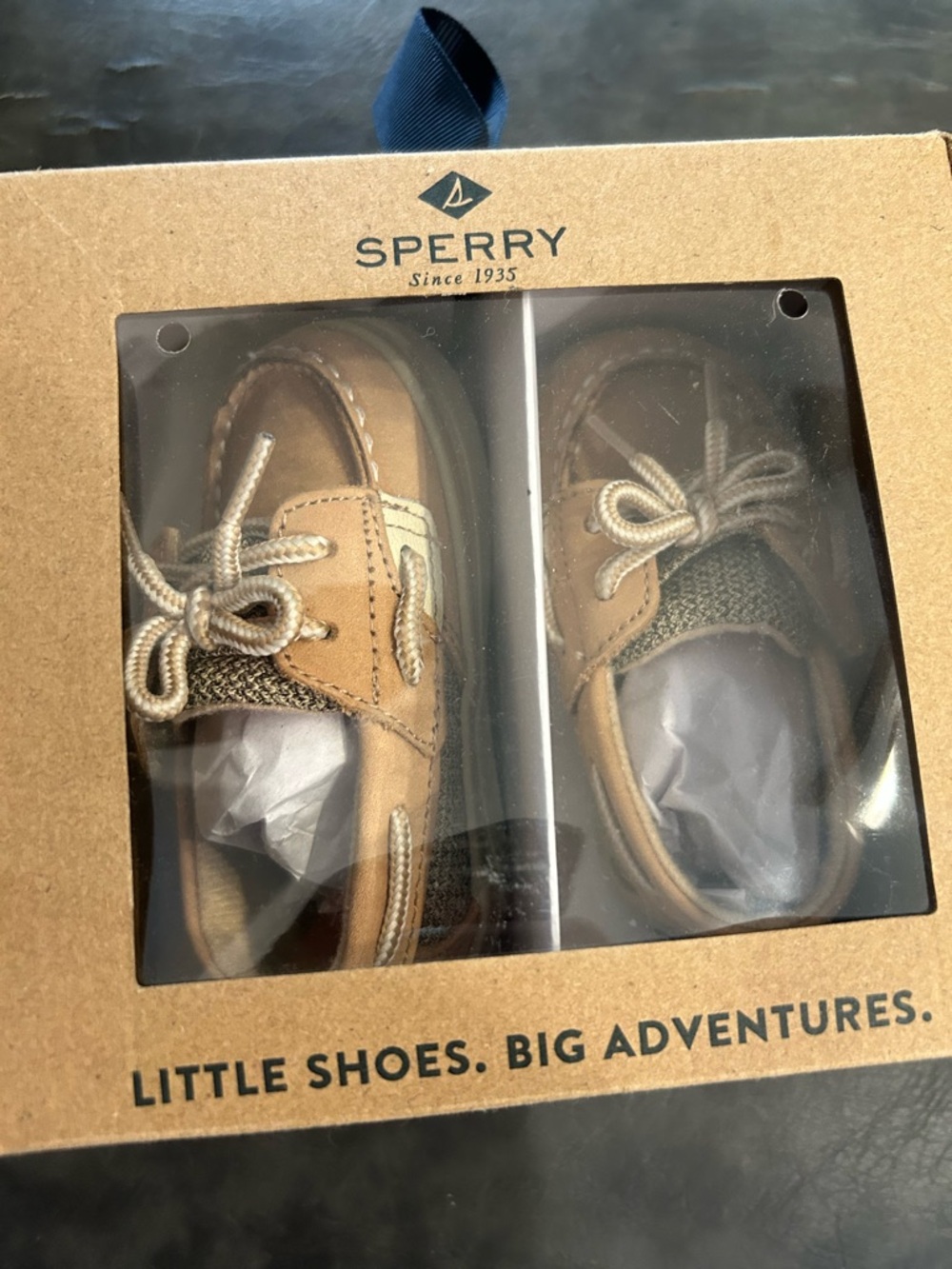 Sperry Kids Tan and Brown Moccasin Boat Shoes